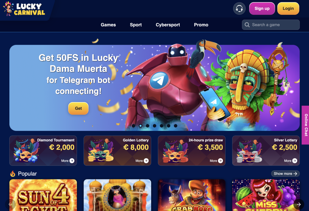 Image of Lucky Carnival main page